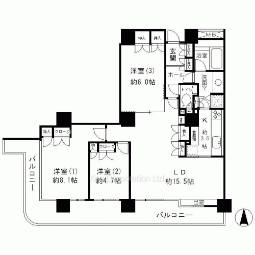 リバーポイントタワーの写真 間取り