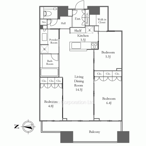 富久クロスコンフォートタワーの写真 間取り