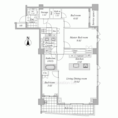 パークコート渋谷大山町 ザ プラネ 悠邸の写真 間取り
