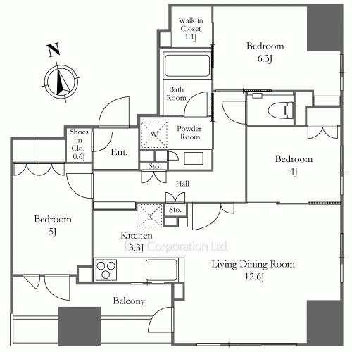 ザ・パークハウス築地入船の写真 間取り