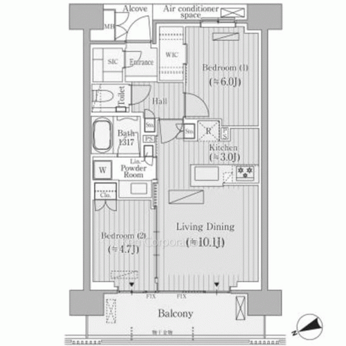 ジオ四谷荒木町の写真 間取り