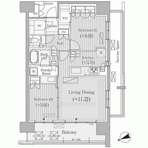 ジオ四谷荒木町の写真 間取り