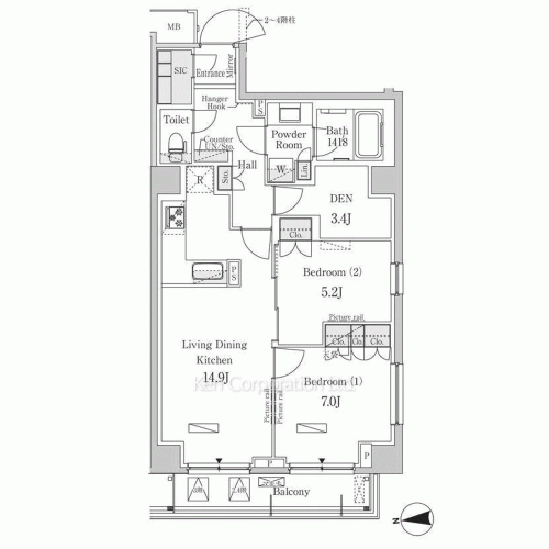 パークアクシス市谷加賀町の写真 間取り
