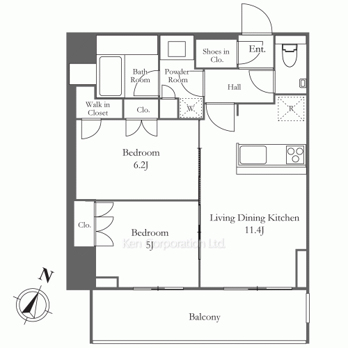 HAMACHO APARTMENTSの写真 間取り