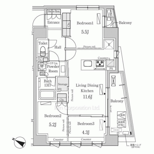 パークアクシス日本橋浜町レジデンスの写真 間取り