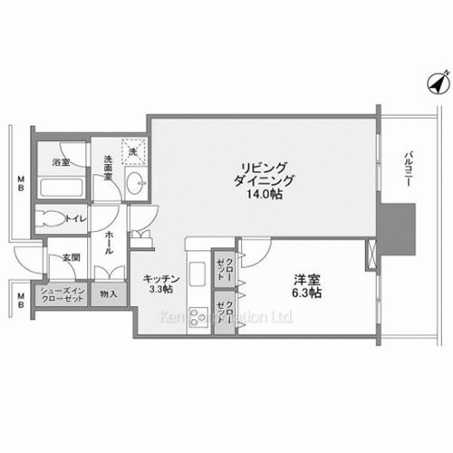 リガーレ日本橋人形町の写真 間取り