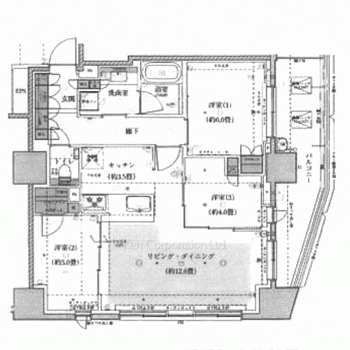 グランリビオ高輪三丁目の写真 間取り