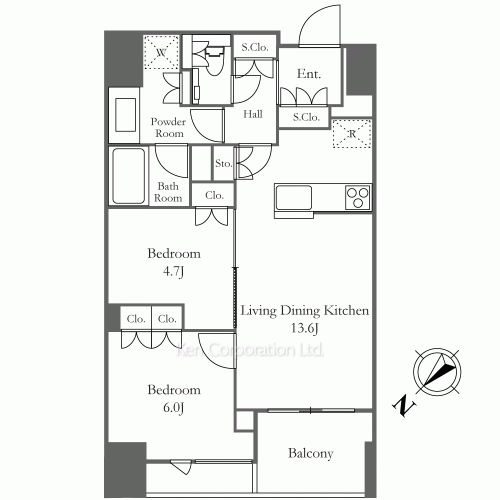 プラウド日本橋人形町パサージュの写真 間取り