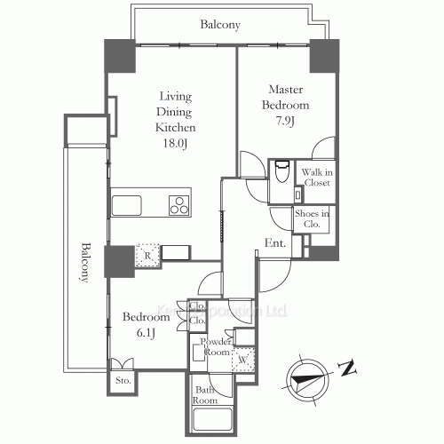 Coteau Nishi Azabuの写真 間取り