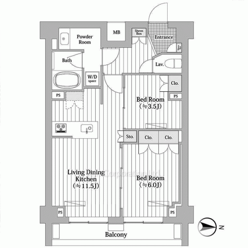 プレール・ドゥーク新宿Westの写真 間取り