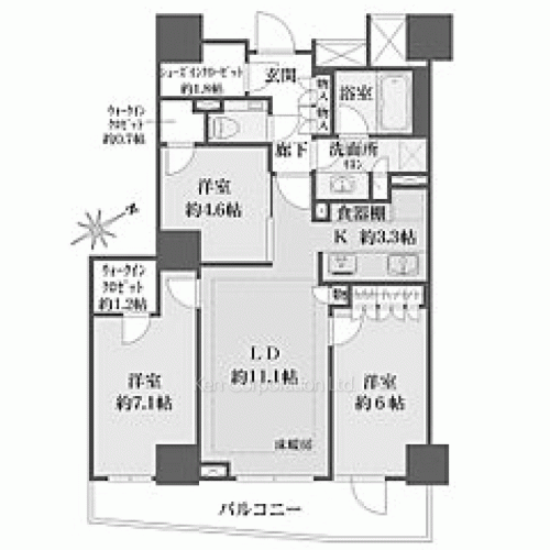 ザ・パークハウス三田ガーデンの写真 間取り