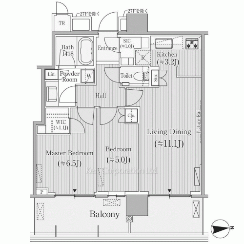 パークシティ中央湊 ザ タワーの写真 間取り