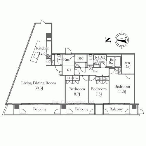 ウィズ原宿レジデンスの写真 間取り