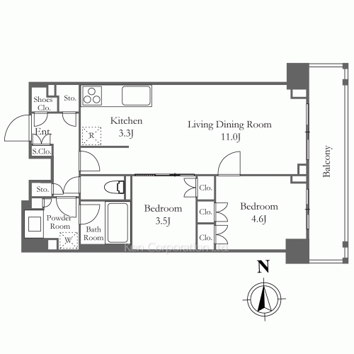オアーゼ新宿市谷薬王寺の写真 間取り