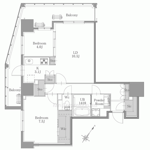 南麻布仙台坂レジデンスの写真 間取り