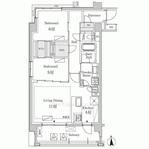 グランドゥールプレミアム代々木大山の写真 間取り