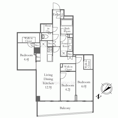 ザ・パークハビオ渋谷クロスの写真 間取り