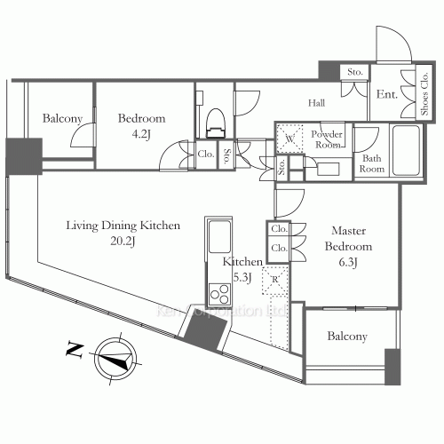 パークタワー勝どきサウスの写真 間取り