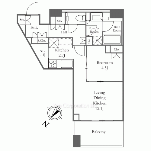 パークタワー勝どきサウスの写真 間取り