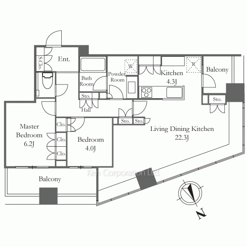 パークタワー勝どきサウスの写真 間取り