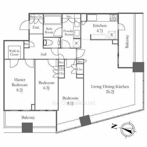 パークタワー勝どきサウスの写真 間取り