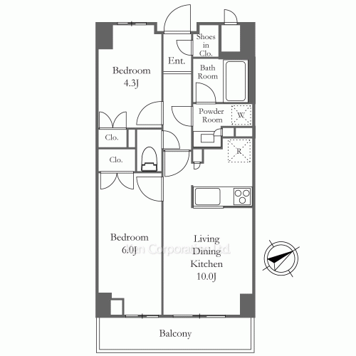 市谷台町坂フロントの写真 間取り