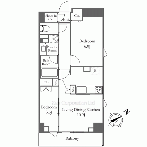 市谷台町坂フロントの写真 間取り