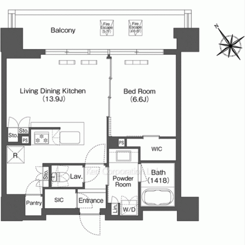 コンフォリア芝浦MOKUの写真 間取り
