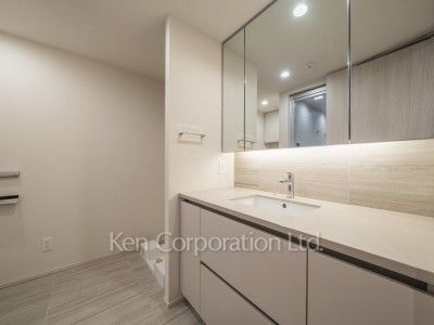 TAKANAWA GATEWAY CITY RESIDENCEの写真 パウダールーム※画像は同タイプの1003号室（SVタイプ・スノーグレージュ）です。階数・カラータイプが異なる場合があります。 ※10階の同じ間取タイプを撮影。仕様が異なることがあります。