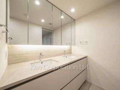 TAKANAWA GATEWAY CITY RESIDENCEの写真 パウダールーム※画像は同タイプの1001号室（SXタイプ・スノーグレージュ）です。階数・カラータイプが異なる場合があります。 ※10階の同じ間取タイプを撮影。仕様が異なることがあります。