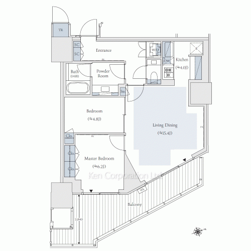 TAKANAWA GATEWAY CITY RESIDENCEの写真 間取り