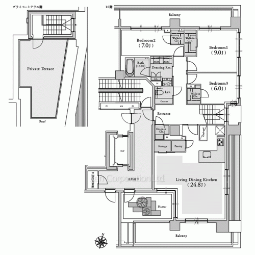 ザ・パークハビオ代々木の写真 間取り