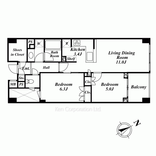 ミッドガーデン赤坂氷川の写真 間取り