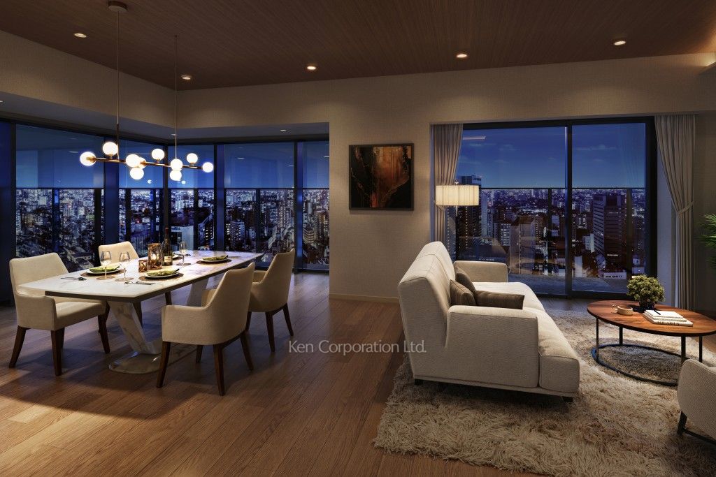 OIMACHI TRACKS RESIDENCEの写真 居室（LDなど）　※画像はCGで作成されたモデルルームです。 間取りタイプ・眺望が異なります。