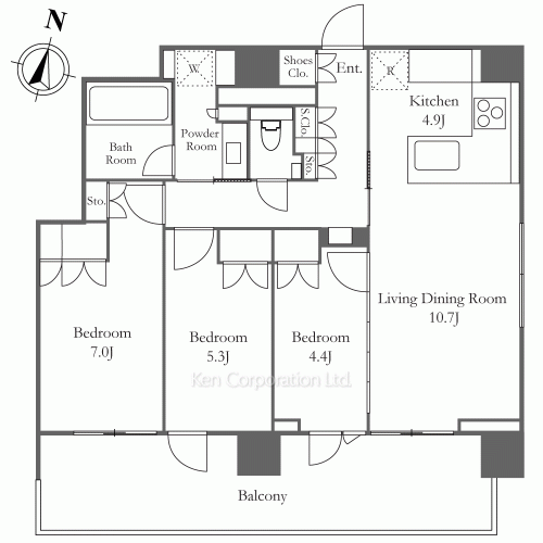 ザ・パークハビオ代々木の写真 間取り