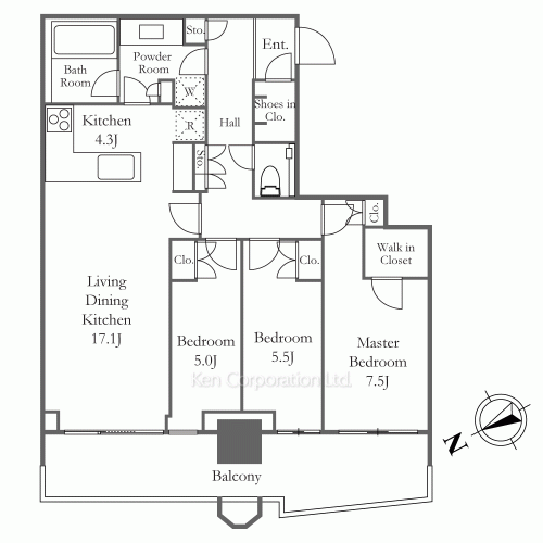 パークタワー勝どきミッドの写真 間取り