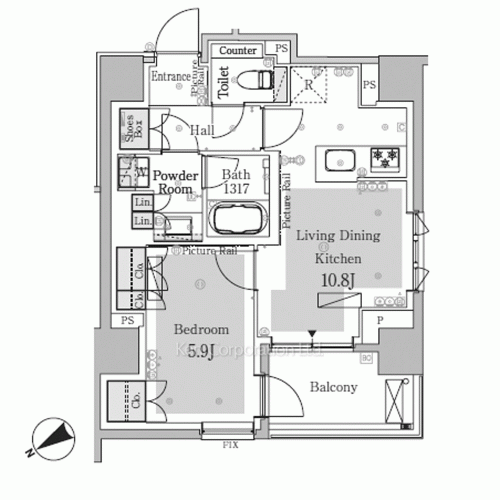 パークアクシスプレミア南青山五丁目の写真 間取り