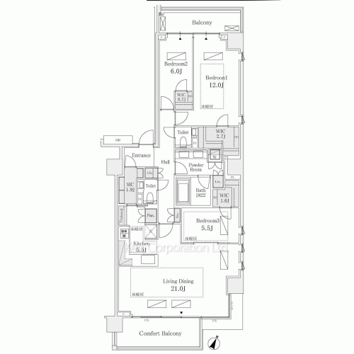 パークコート一番町の写真 間取り