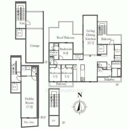 THE GRANDUO HANEGIの写真 間取り