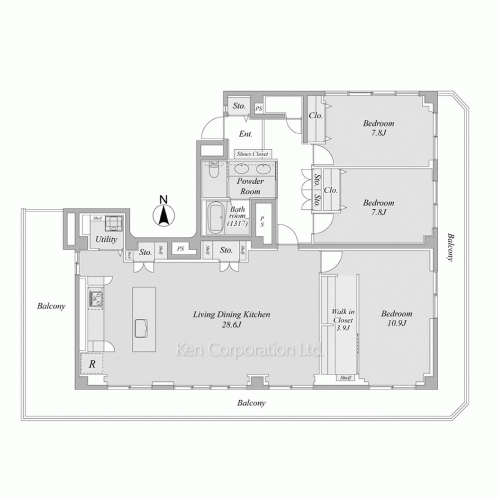 ファミール六本木の写真 間取り