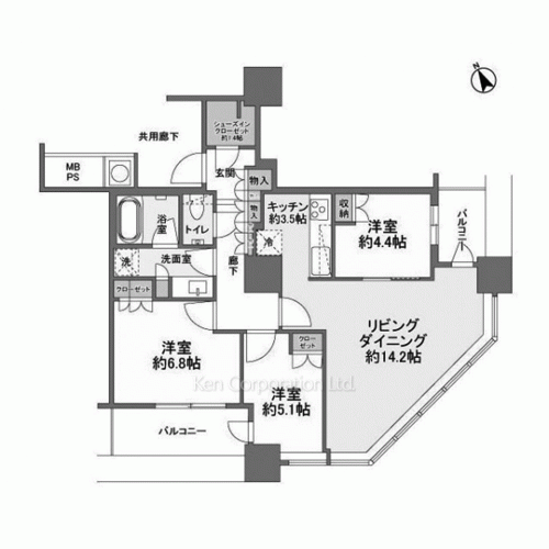 ザ・パークハウス西新宿タワー60の写真 間取り