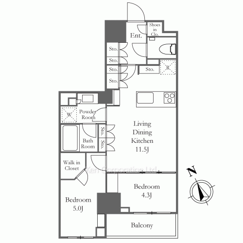 ザ・パークハビオ日本橋茅場町の写真 間取り