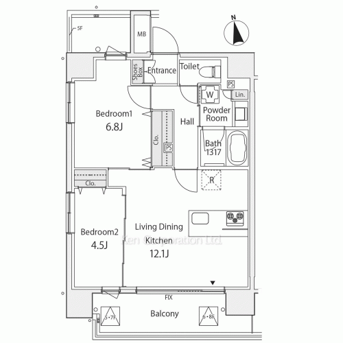 エンテヴィレ南麻布の写真 間取り