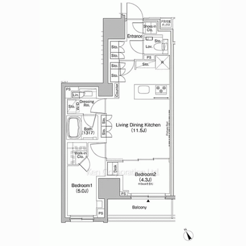 ザ・パークハビオ日本橋茅場町の写真 間取り