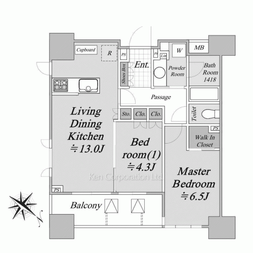 ルフォン築地ザ・レジデンスの写真 間取り