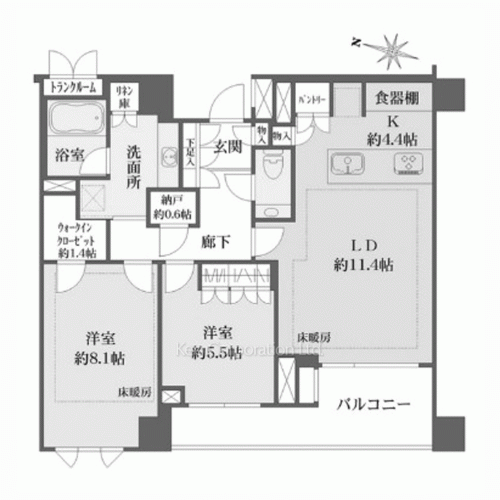 ザ・パークハウス千代田六番町の写真 間取り