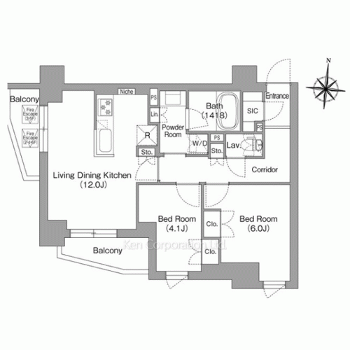 プラネソシエプラス旗の台の写真 間取り