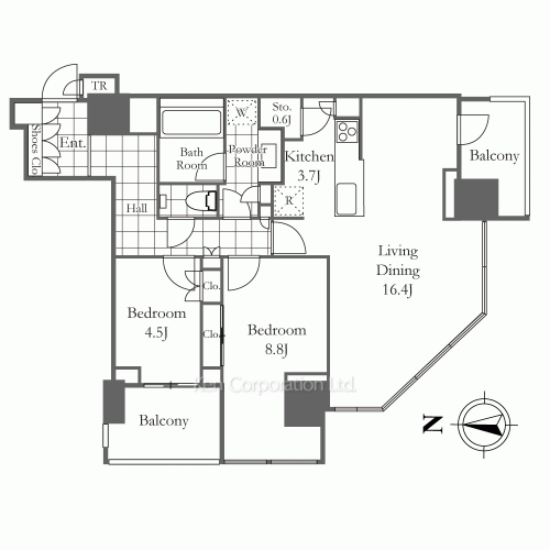 Brillia Tower 代々木公園 CLASSYの写真 間取り