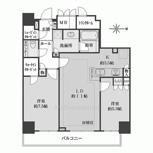 品川タワーフェイスの写真 間取り