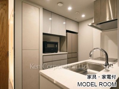 パークコート恵比寿の写真 キッチン　※家具家電付　MODEL ROOM